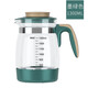 小壯熊（XIAOZHAUNGXIONG） 耐高溫創(chuàng  )意玻璃水壺過(guò)濾單獨水壺透明加厚茶壺涼水杯1.3L 0886墨綠色 1300ml -玻璃壺