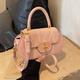 慕昂高級感時(shí)尚手提小包包女2024新款韓版小眾通勤包流行百搭斜挎小包 粉色