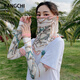 Fangchi 手套女時尚ins百搭夏防曬袖套女手袖護臂冰絲袖子手臂套學車開車神器潮冰? 02細皮帶扣粉邊（袖套+面罩）
