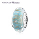 ATHENAIE淺藍(lán)金沙炫彩琉璃珠串珠925銀diy手串潘家款轉(zhuǎn)運(yùn)珠琉璃珠