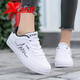 特步女鞋板鞋春季新款皮面低幫休閑運動(dòng)鞋學(xué)生輕便透氣小白鞋 白黑 39