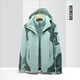 森州狼爪（SENZHOULANGZHUA）戶(hù)外沖鋒衣情侶三合一兩件套防風(fēng)保暖加絨滑雪服定制團購工作服 女豆綠【加手套】 L
