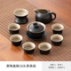 HOI KONG 功夫茶具套裝家用簡(jiǎn)約辦公家用整套茶盤茶壺泡茶臺(tái)黑陶茶杯送禮 黑陶茶具蓋碗10頭敞口杯
