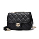 曼茲威小香風(fēng)菱格女包新款休閑斜挎包女士時(shí)尚百搭鏈條單肩包甜美小包包 黑色