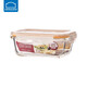 樂(lè )扣樂(lè )扣耐熱玻璃保鮮盒大容量微波爐飯盒密封碗零食水果盒冰箱儲物盒 380ml【長(cháng)方形】