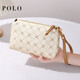 POLO手拿包女士手包大容量印花雙層手抓包百搭錢(qián)包零錢(qián)包情人節禮物