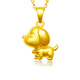 金喜晟 黃金吊墜生肖狗狗項鏈999足金3D硬金小狗項鏈萌寵本命年七夕禮物 足金鈴鐺狗吊墜 配銀鍍金項鏈