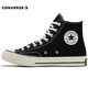 匡威（Converse）帆布鞋男鞋女鞋2025新款夏季1970S三星標(biāo)經(jīng)典高幫運(yùn)動(dòng)鞋休閑鞋 1970S黑色高幫162050C 36