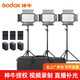 神牛（Godox） led308cii二代攝影主播補(bǔ)光燈攝像柔光燈常亮燈采訪婚禮外拍視頻單反相機(jī)拍照 三燈套裝+電池+包（變色版）