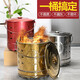 OLOEY不銹鋼燒金桶家用燒香桶室內戶(hù)外燒紙錢(qián)加厚元寶桶拜神祈福焚化爐 【加厚】不銹鋼銀色不含內膽 小號（直徑26cm高29cm）