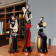 尚廷銘巢 創(chuàng  )意家居中式古典旗袍仕女擺件家具裝飾品工藝品中國風(fēng)人物擺設 小號3件套