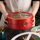 半物生活 干果盤(pán)過(guò)年旋轉分格果盤(pán)結婚茶點(diǎn)盒創(chuàng  )意零食盤(pán)新年帶蓋糖果盒家用客廳茶幾干果盒輕奢堅果收納盒 雙層紅色9.5寸福盒