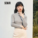 森馬森馬針織衫女短款修身打底衫氣質(zhì)冬季套頭衫女士百搭 煙灰銀20307 155/80A/S