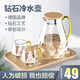 慕馨涼水壺玻璃水壺家用大容量水瓶涼水杯冷水壺茶壺套裝耐熱高溫防爆 1500ML鉆石壺【收藏得壺刷壺墊】