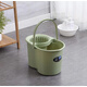 手動(dòng)擠水桶手壓地拖桶拖地拖把桶塑料旋轉擰水單桶老式墩布桶 綠色