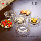 點(diǎn)特輕奢金邊透明玻璃水果盤(pán)小精致客廳家用零食盤(pán)糖果盤(pán)子點(diǎn)心盤(pán)碟子 17.5cm喇叭花金邊（6只）