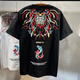 凱羅盾2024年春夏國風(fēng)刺繡T恤男國潮牌個性休閑短袖大碼寬松名族風(fēng)刺繡 黑色 L