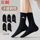 三槍【印象系列】女士襪子女純棉100%純色中筒襪10A抑菌防臭橡筋女襪
