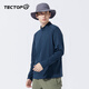 探拓（TECTOP）情侶長袖上衣輕薄圓領(lǐng)運(yùn)動(dòng)透氣T恤2422139TX男款碧城L