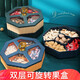 派代（PAIDAI） 糖果盒干果盒分格帶蓋收納盒多層旋轉零食干果盤(pán)堅果盒 雙層寶藍+橘黃