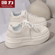 回力女鞋厚底增高小白鞋女2025秋季新款潮流百搭休閑運動(dòng)鞋子女士板鞋 1797白色(偏小,請拍大一碼) 37