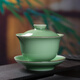 龍泉青瓷三才蓋碗功夫茶具泡茶碗陶瓷手工主人杯中式大號敬茶杯普洱分茶器 弟窯梅子青-禮盒裝