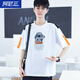 阿尼三青少年短袖T恤男夏季2025新款潮流帥氣初中高中學(xué)生大童體恤夏裝   白色 L