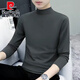 皮爾卡丹純.棉半高領(lǐng)打底衫男士長(cháng)袖t恤純色中領(lǐng)春秋男裝內衣體恤外穿秋衣 G-YPT192碳灰色 2XL 【建議145-160】
