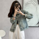 妹丫實(shí)拍網(wǎng)紅牛仔外套女2025春秋季新款韓版潮酷港風(fēng)百搭復(fù)古夾克上衣 202款#淺藍(lán) L