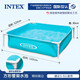 INTEX嬰兒游泳池兒童方形夾網(wǎng)支架水池幼兒寶寶浴盆戲水釣魚(yú)池家庭家用 藍色-方形管架水池