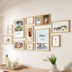 紀恒暄 照片墻掛墻定制加打印照片洗婚紗照畫(huà)框相冊實(shí)木裝飾相片裱畫(huà)框 原木色+寧靜之美（12框）