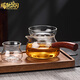 塔馳密司（touchmiss）側把玻璃公道杯茶漏一體過(guò)濾倒茶杯加厚耐熱分茶器高檔木把公杯 側彎木把A款公杯+透明觀(guān)山茶漏