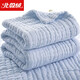 北極絨嬰兒浴巾純棉紗布6層加大A類(lèi)新生嬰幼兒童浴巾全棉寶寶洗澡裹巾 六層藍色純色【105*105cm】