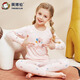 英博倫兒童內(nèi)衣套裝女童春秋薄款萊卡棉睡衣寶寶中大童女孩秋衣秋褲 85020粉色 160cm