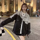 蘭威費(fèi)雷漸變色牛仔外套女春秋新款韓版寬松美式復(fù)古港味長袖夾克上衣 黑色漸變 L 120-140斤