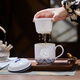 玉柏景德鎮(zhèn)茶杯茶水分離陶瓷水杯泡茶杯會議杯子帶蓋過濾青花玲瓏瓷器 魚躍龍門-中號過濾杯 350ml 1只