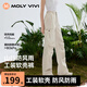 MOLY VIVI工裝沖鋒軟殼褲女秋冬新款防風防寒加絨戶外徒步登山褲魔力薇薇