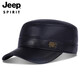 Jeep吉普皮帽子男士商務(wù)休閑真皮帽子山羊皮防寒保暖秋冬戶(hù)外中老年帽