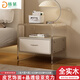 格第（GENDDIE）亞克力床頭柜現代簡(jiǎn)約多功能帶鎖奶油風(fēng)高顏值邊柜小型迷你設計感 淺灰+白【亞克力+全實(shí)木】42cm