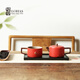 陸寶官方陶瓷茶具精致陶瓷節(jié)日禮品功夫茶組帶茶盤泡茶壺茶杯福到茶禮 富貴紅