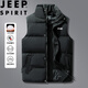 JEEP SPIRIT吉普棉衣馬甲男秋冬無(wú)袖外套休閑背心保暖上衣 黑色 XL