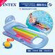 INTEX成人游泳圈兒童水上充氣玩具漂浮床氣墊浮板沙灘墊坐躺椅沖浪浮排 58802藍色【關注商品 送腳泵】