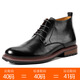 CAPLOST意大利阿美咔嘰馬丁靴頭層牛皮男士冬季加絨男靴英倫復古工裝靴 黑色 皮里 41 (255mm)