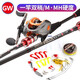 GW路亞竿套裝2.4米槍柄配右手水滴輪兩用海竿竿釣魚(yú)竿MH M雙竿梢