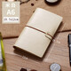 九千年 復古風(fēng)牛皮紙記事本明星簽字本綁帶活頁(yè)日記本可拆卸筆記本子空白旅行本隨身手賬本定制logo 米白（含三本內頁(yè)）