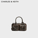 CHARLES&KEITH復古多口袋手提單肩波士頓包生日禮物七夕禮物CK2-30840585 Multi綜合色 中包
