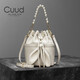 Cuud包包女包抽繩斜挎包女蝴蝶結小香風(fēng)單肩手提水桶包新年情人節禮物 米白【送禮品袋】