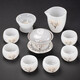 衡儒 玉瓷茶杯 蓋碗公道杯功夫茶具套裝家用 會(huì )客辦公室泡茶器陶瓷  琉璃變色櫻花10入套裝（玉白款）