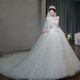 紅妝飾佳婚紗2025新娘主婚紗長(cháng)袖出門(mén)紗法式重工復古宮廷風(fēng)迎賓儀式紗 淺香檳拖尾款 XL