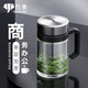 萬(wàn)象（WANXIANG）玻璃杯帶把手柄濾網(wǎng)防燙水杯大容量單層高檔商務(wù)辦公老板泡茶杯子 U219-鈦銀色-480ML